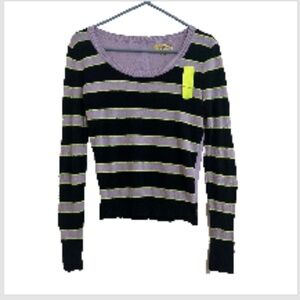 Princess Vera Wang Womens Y2K  Sweater Striped Retro Preppy Academia Small.